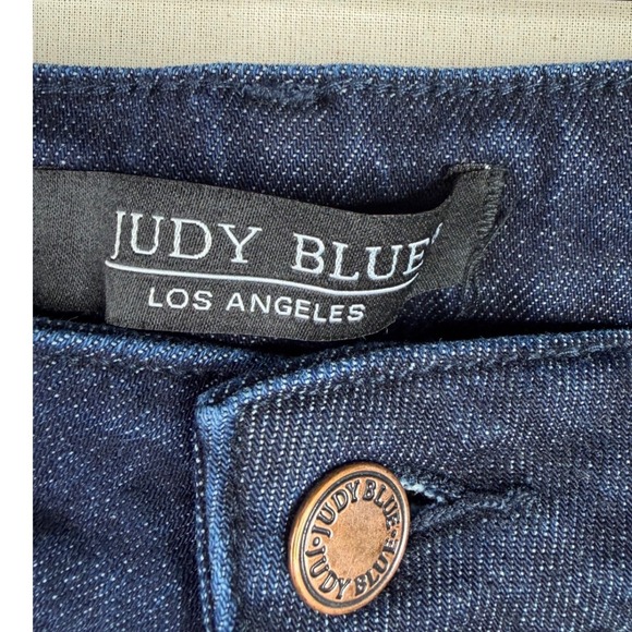 Judy Blue Braided Side Hight RIse Cropped Jeans size 14W Dark Wash Blue - Picture 2 of 11